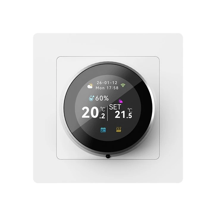 Termostato per riscaldamento a pavimento WiFi con schermo a colori TFT rotondo TCC31